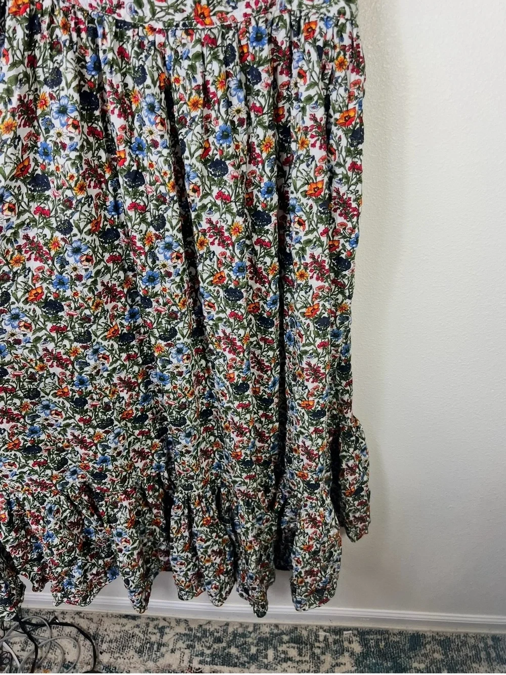 NATURAL LIFE Nina Cotton Blend Floral Maxi Dress Size L - Picture 4 of 11
